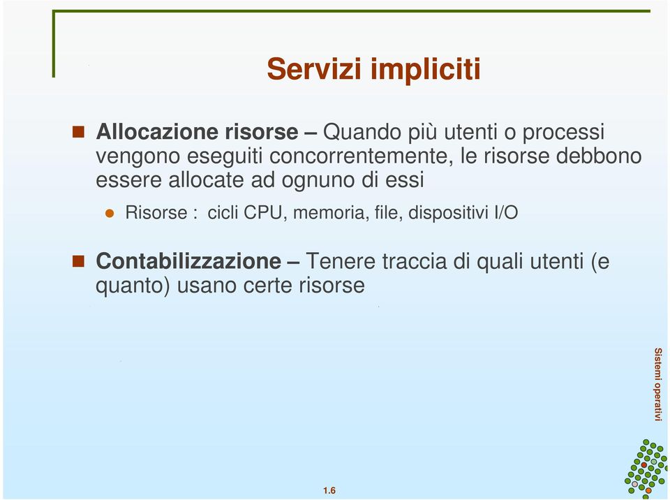 ognuno di essi Risorse : cicli CPU, memoria, file, dispositivi I/O