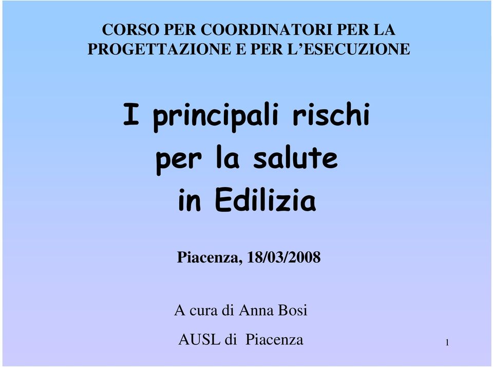 principali rischi per la salute in