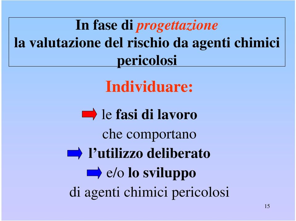 Individuare: le fasi di lavoro che comportano l