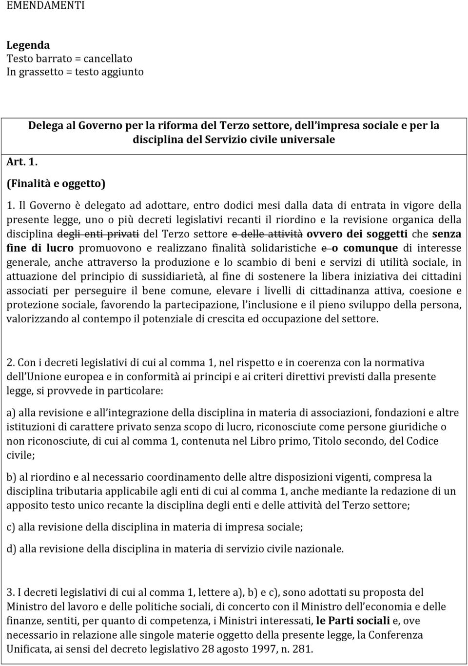 Il Governo è delegato ad adottare, entro dodici mesi dalla data di entrata in vigore della presente legge, uno o più decreti legislativi recanti il riordino e la revisione organica della disciplina