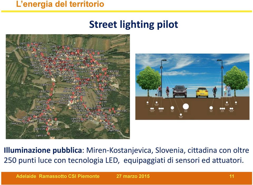 punti luce con tecnologia LED, equipaggiati di sensori