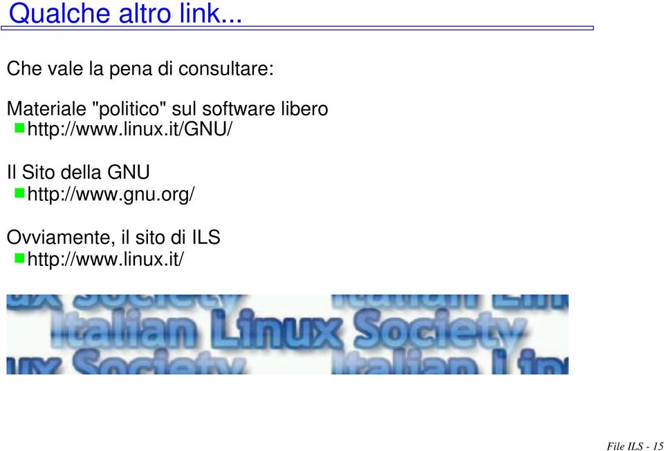 "politico" sul software libero http://www.linux.