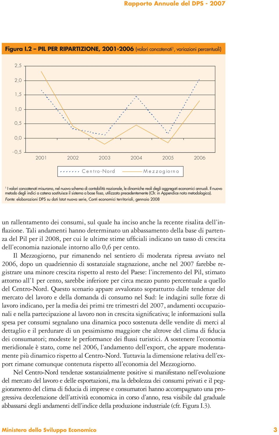 nel nuovo schema di contabilità nazionale, le dinamiche reali degli aggregati economici annuali.