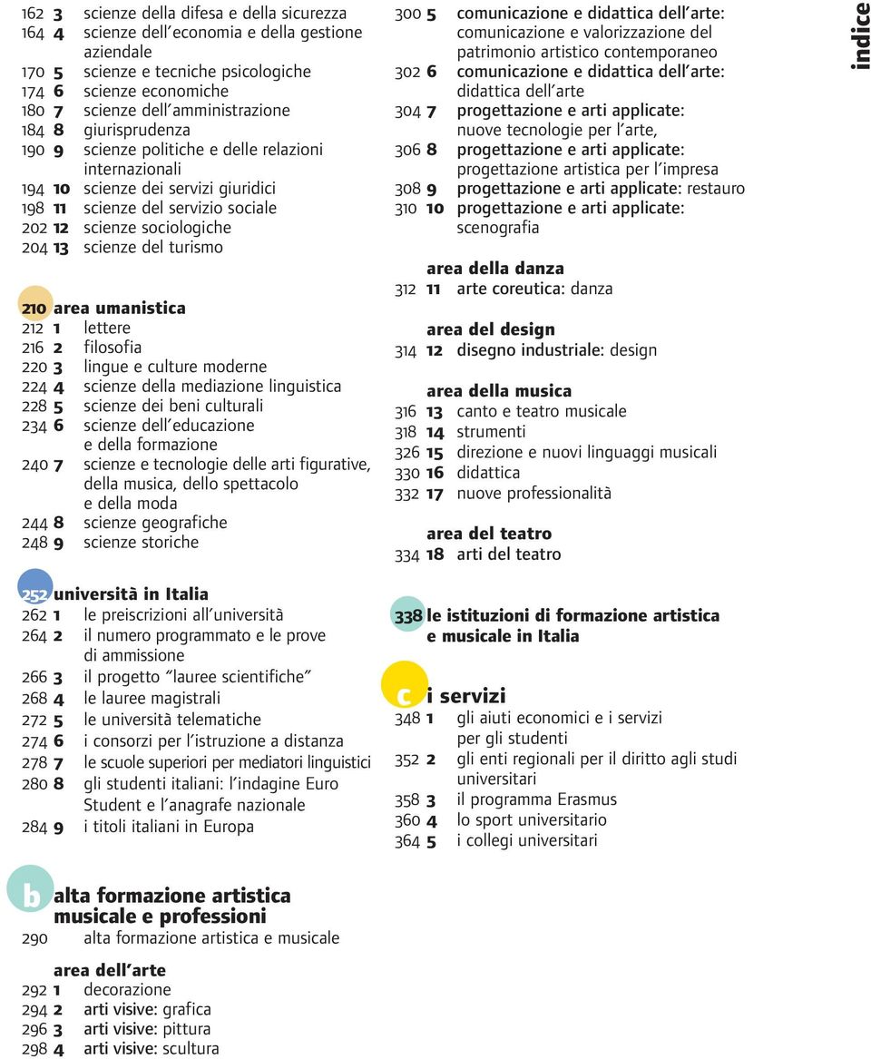 turismo 210 area umanistica 212 1 lettere 216 2 filosofia 220 3 lingue e culture moderne 224 4 scienze della mediazione linguistica 228 5 scienze dei beni culturali 234 6 scienze dell educazione e