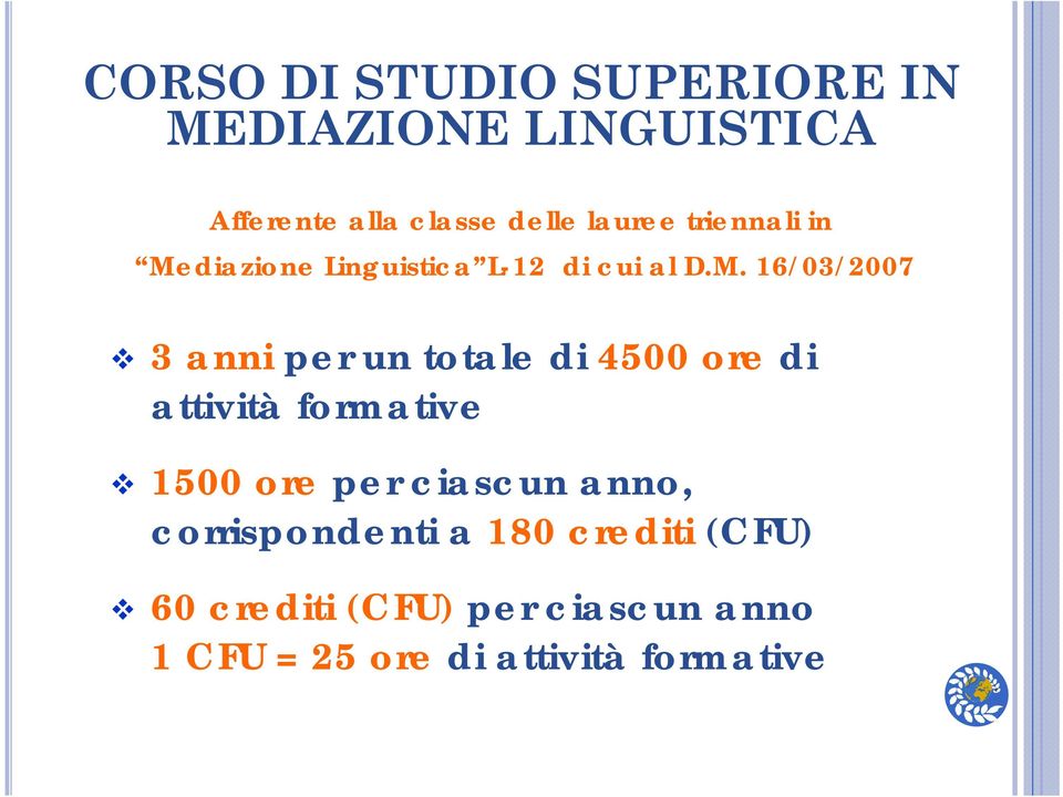 diazione Linguistica L-12 di cui al D.M.