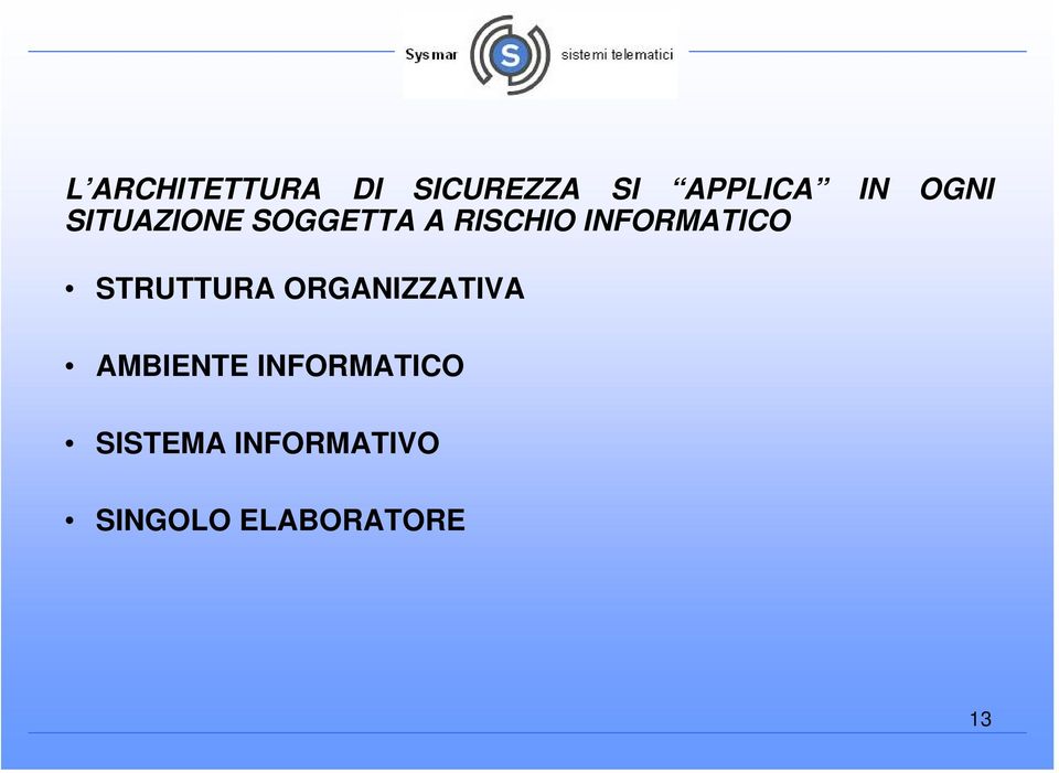 INFORMATICO STRUTTURA ORGANIZZATIVA