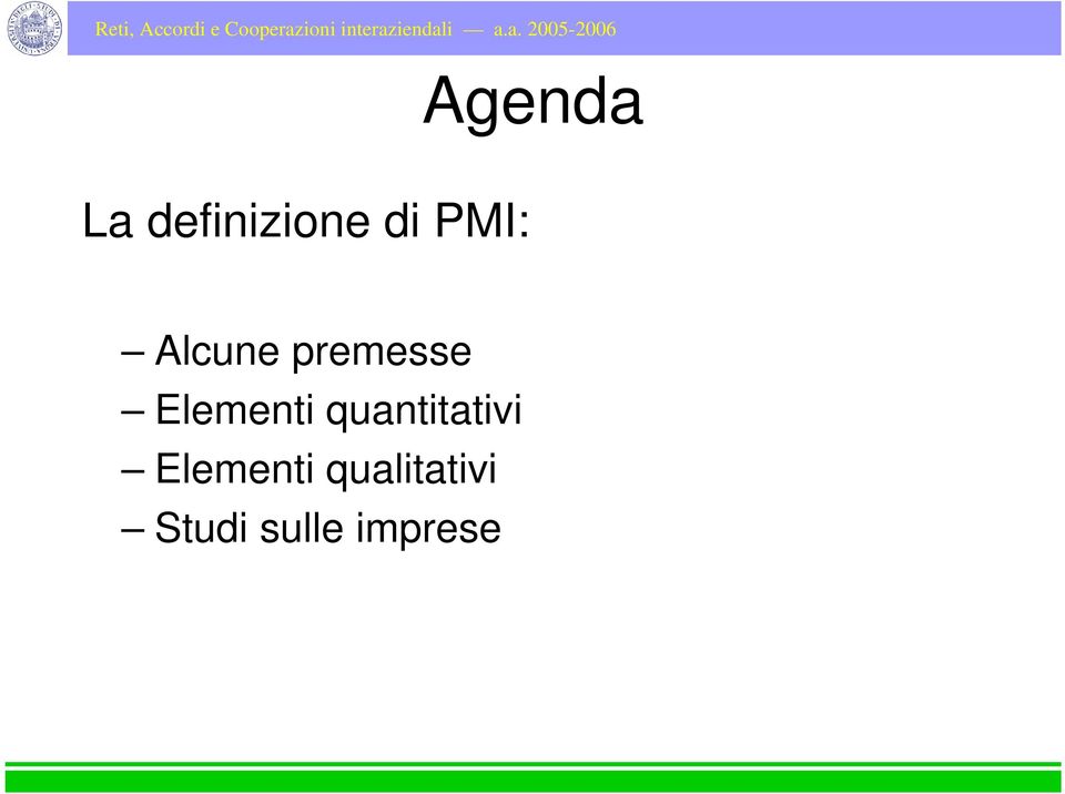 Elementi quantitativi