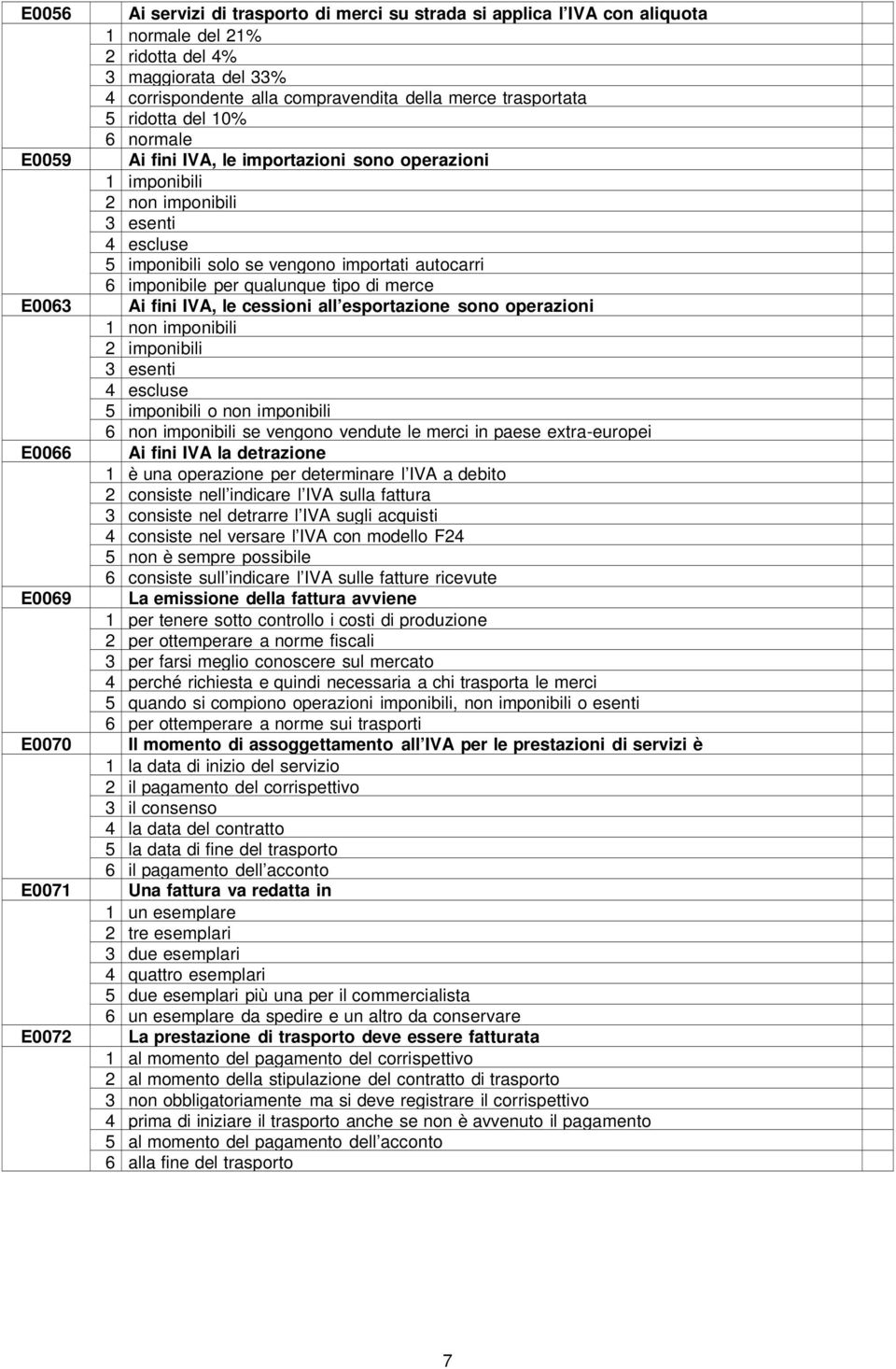 autocarri 6 imponibile per qualunque tipo di merce Ai fini IVA, le cessioni all esportazione sono operazioni 1 non imponibili 2 imponibili 3 esenti 4 escluse 5 imponibili o non imponibili 6 non