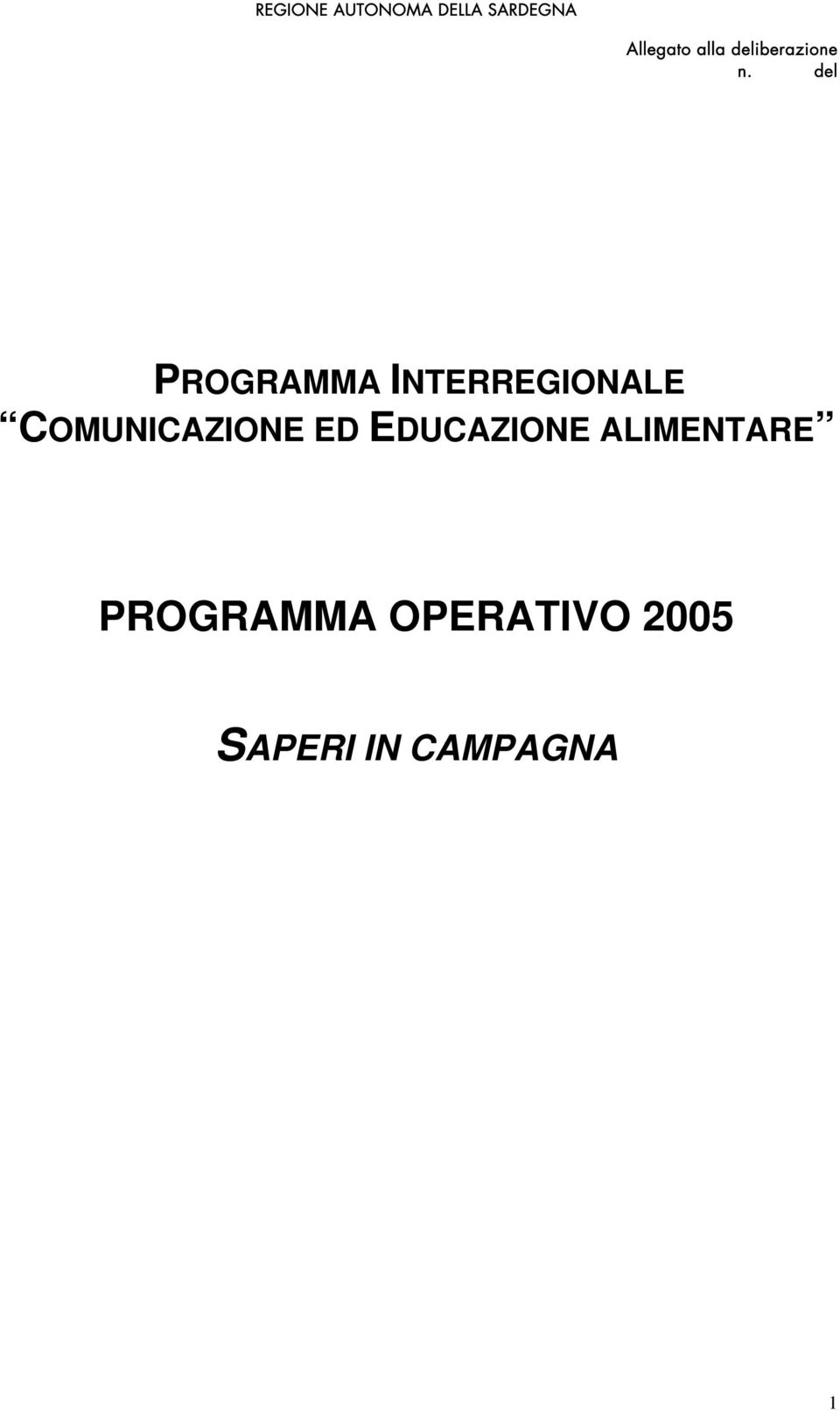 ALIMENTARE PROGRAMMA