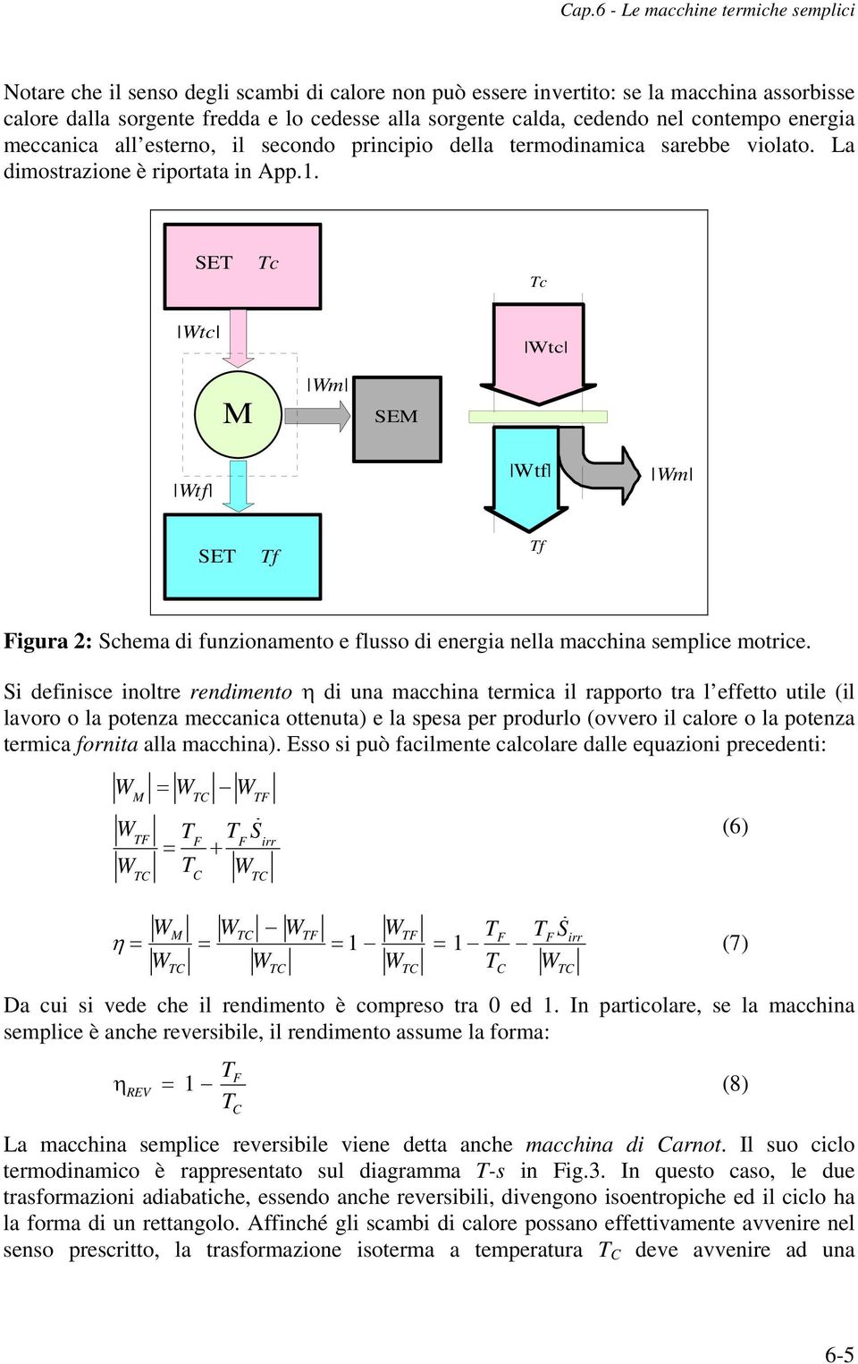 SE c c tc tc M m SEM tf tf m SE f f Fgra 2: Schema d fnzonamento e flsso d energa nella macchna semplce motrce.