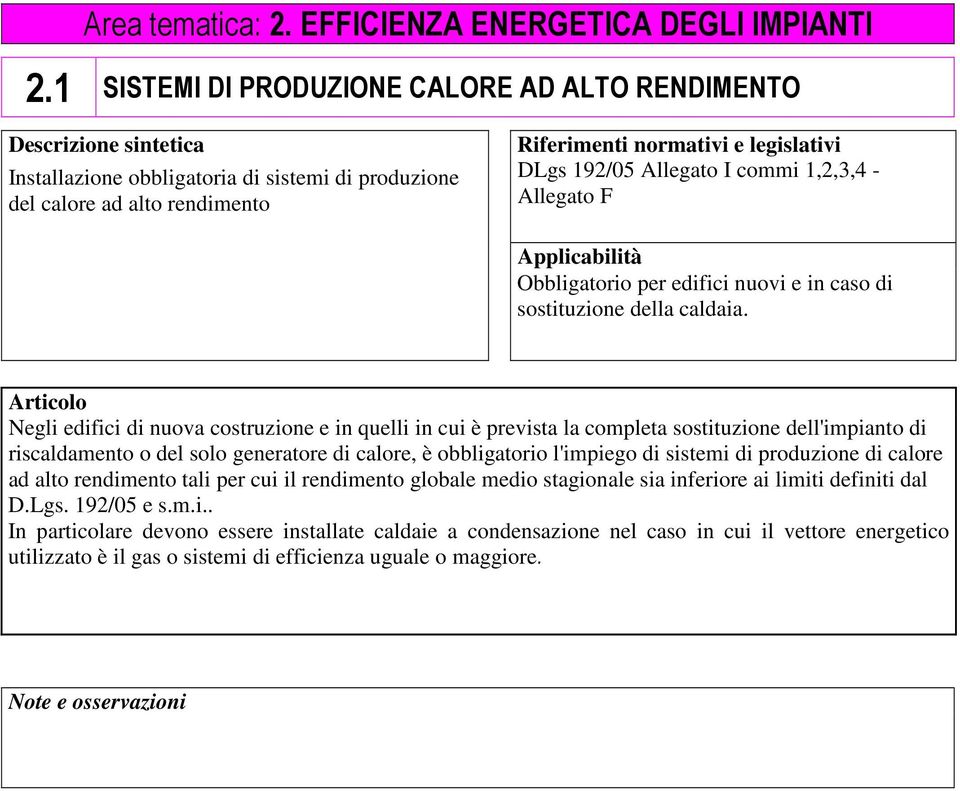 edifici nuovi e in caso di sostituzione della caldaia.