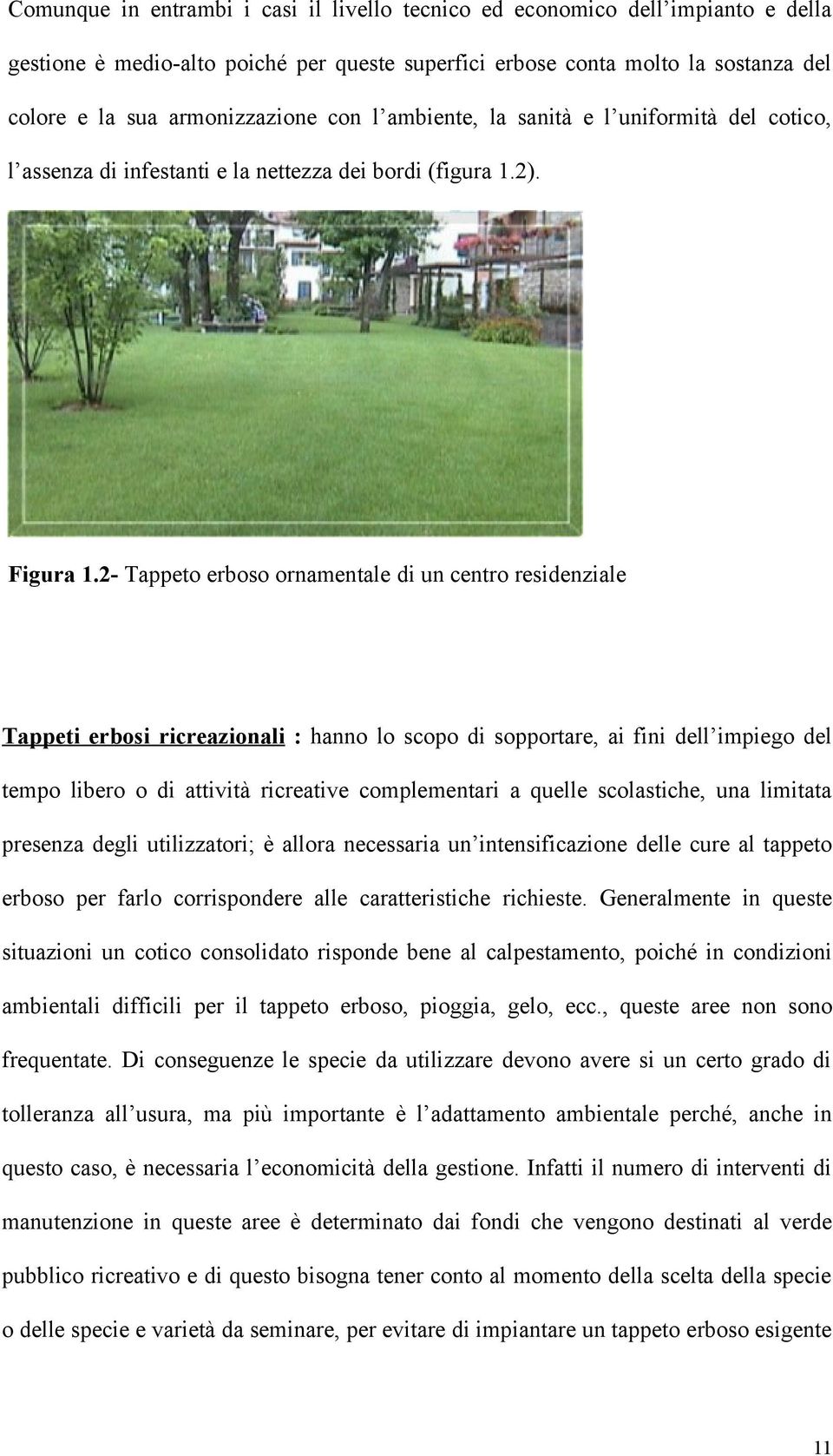 2- Tppeto erboso ornmentle di un centro residenzile Tppeti erbosi ricrezionli : hnno lo scopo di sopportre, i fini dell impiego del tempo libero o di ttività ricretive complementri quelle scolstiche,