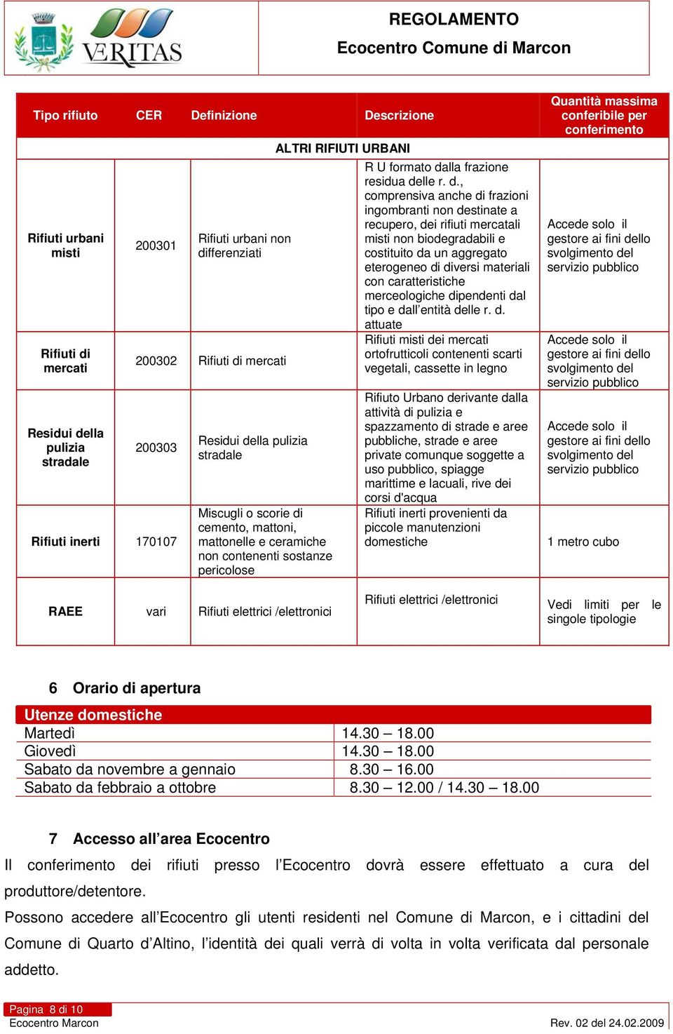 d., comprensiva anche di frazioni ingombranti non destinate a recupero, dei rifiuti mercatali misti non biodegradabili e costituito da un aggregato eterogeneo di diversi materiali con caratteristiche