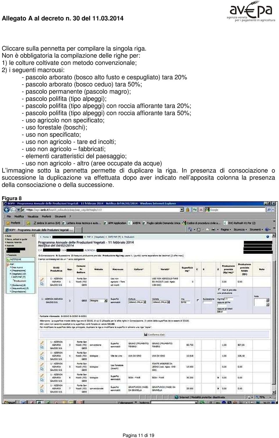 arborato (bosco ceduo) tara 50%; - pascolo permanente (pascolo magro); - pascolo polifita (tipo alpeggi); - pascolo polifita (tipo alpeggi) con roccia affiorante tara 20%; - pascolo polifita (tipo