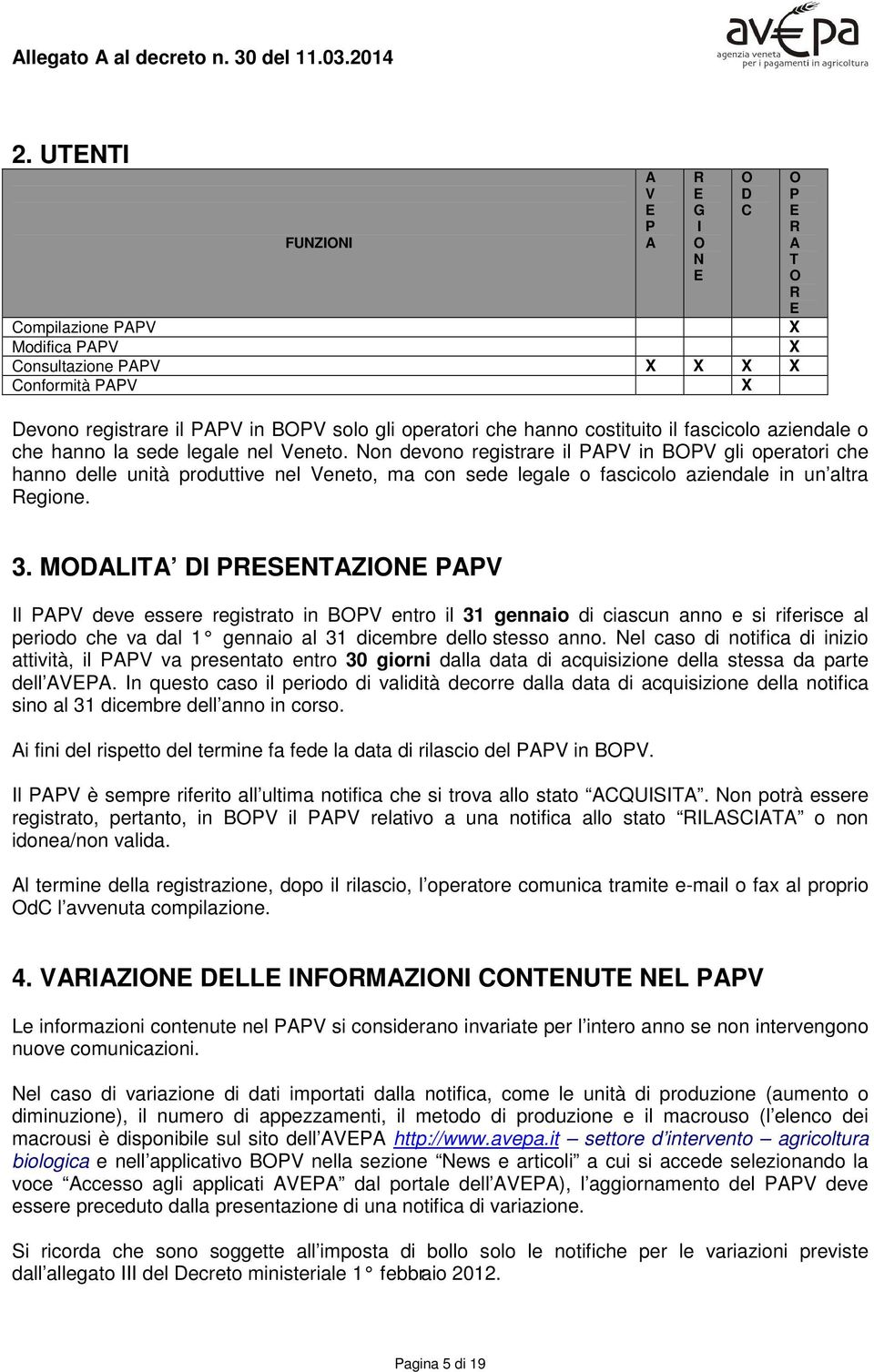 hanno la sede legale nel Veneto. Non devono registrare il PAPV in BOPV gli operatori che hanno delle unità produttive nel Veneto, ma con sede legale o fascicolo aziendale in un altra Regione.