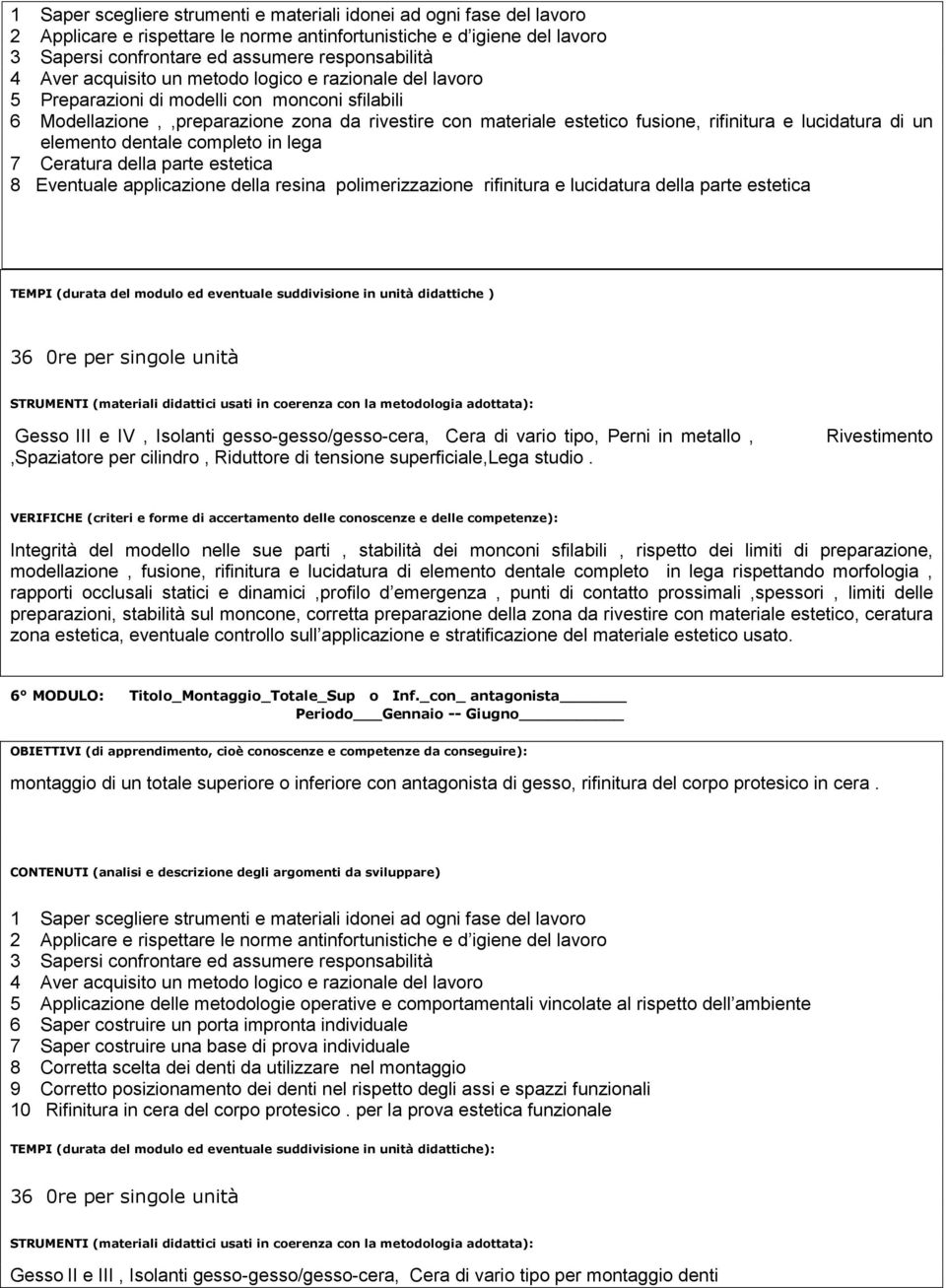 gesso-gesso/gesso-cera, Cera di vario tipo, Perni in metallo,,spaziatore per cilindro, Riduttore di tensione superficiale,lega studio.