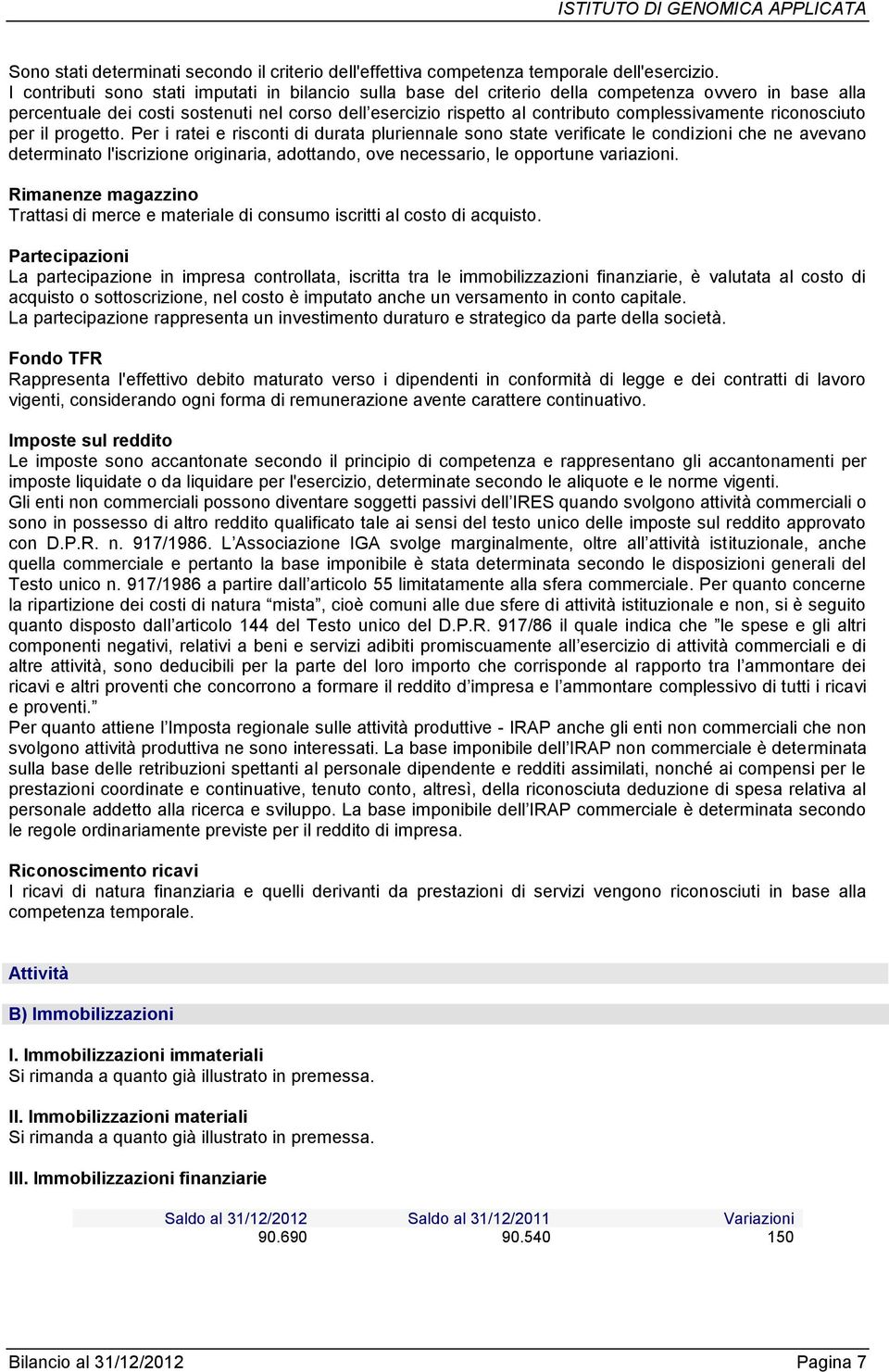 complessivamente riconosciuto per il progetto.