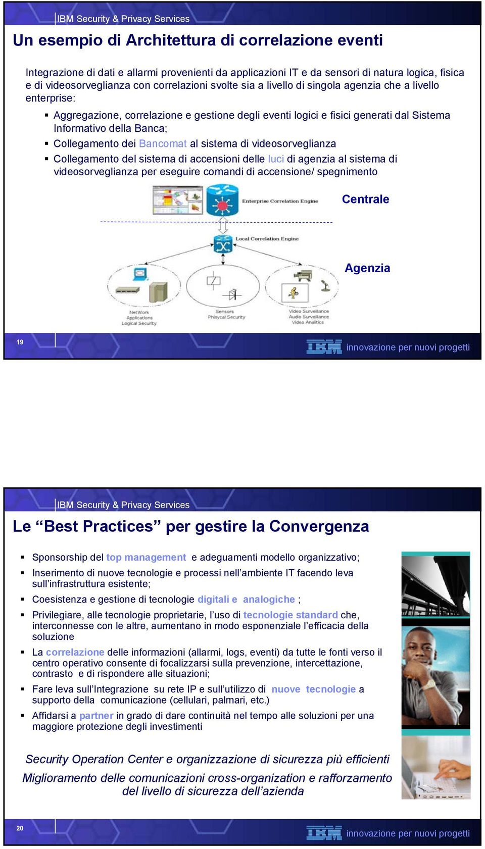 Bancomat al sistema di videosorveglianza Collegamento del sistema di accensioni delle luci di agenzia al sistema di videosorveglianza per eseguire comandi di accensione/ spegnimento Centrale Agenzia