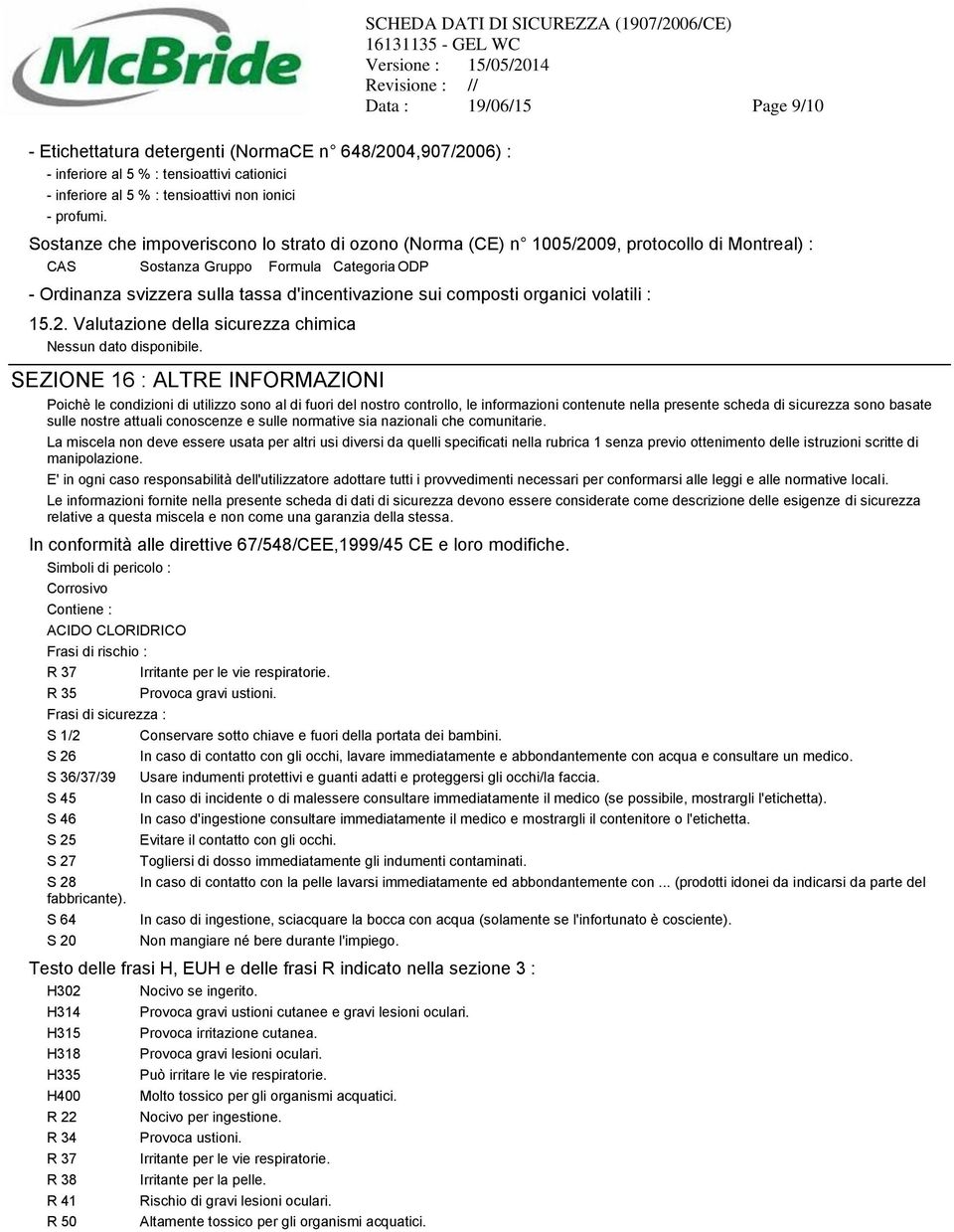 Categoria ODP - Ordinanza svizzera sulla tassa d'incentivazione sui composti organici volatili : 15.2.