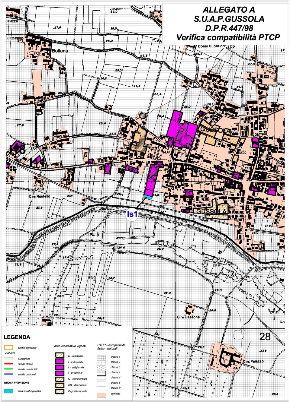 provinciali strade comunali NUOVA PREVISIONE area in salvaguardia aree insediative vigenti R - residenza I -