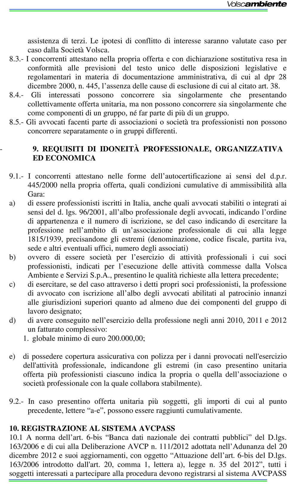 documentazione amministrativa, di cui al dpr 28 dicembre 2000, n. 44