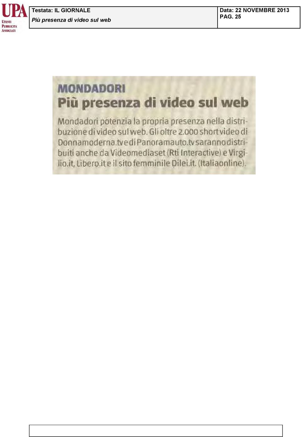 video sul web Data: