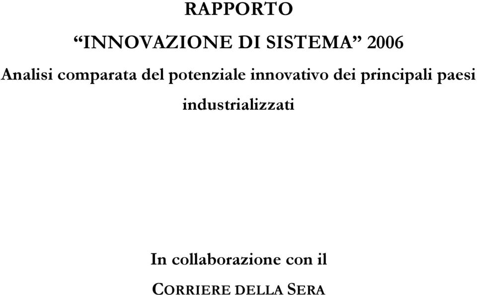 innovativo dei principali paesi