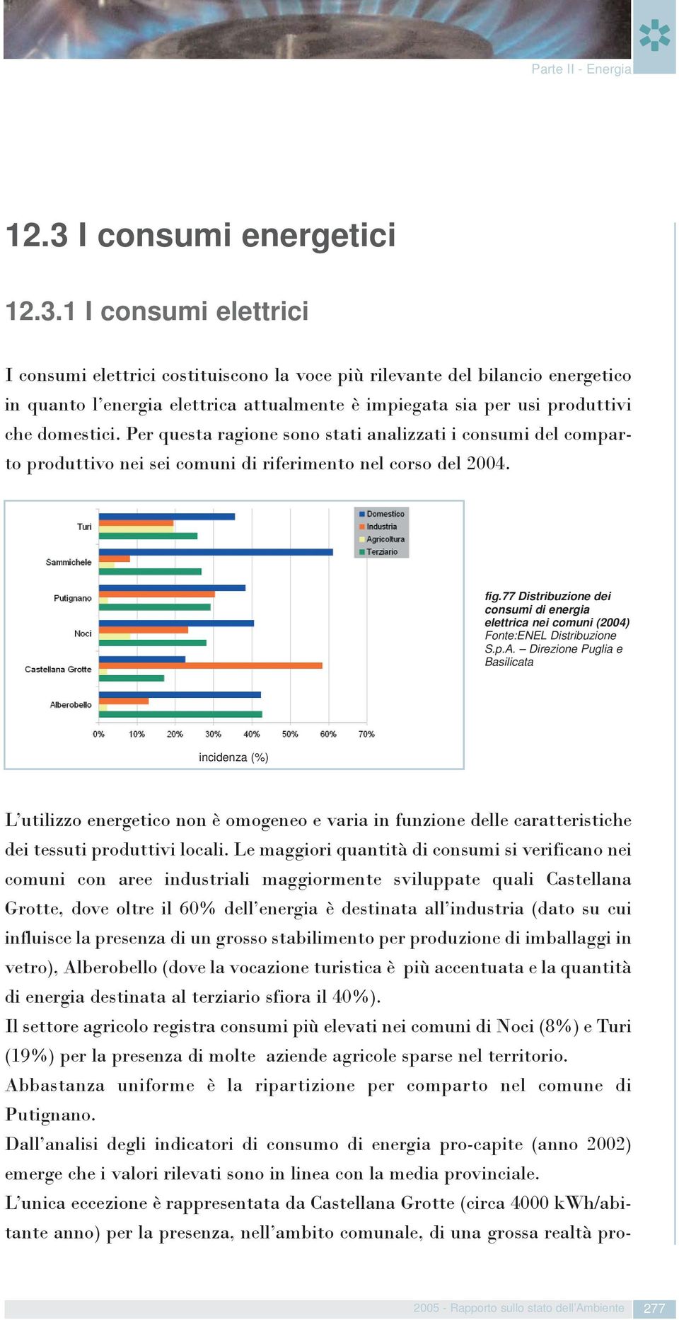 77 Distribuzione dei consumi di energia elettrica nei comuni (2004) Fonte:ENEL Distribuzione S.p.A.
