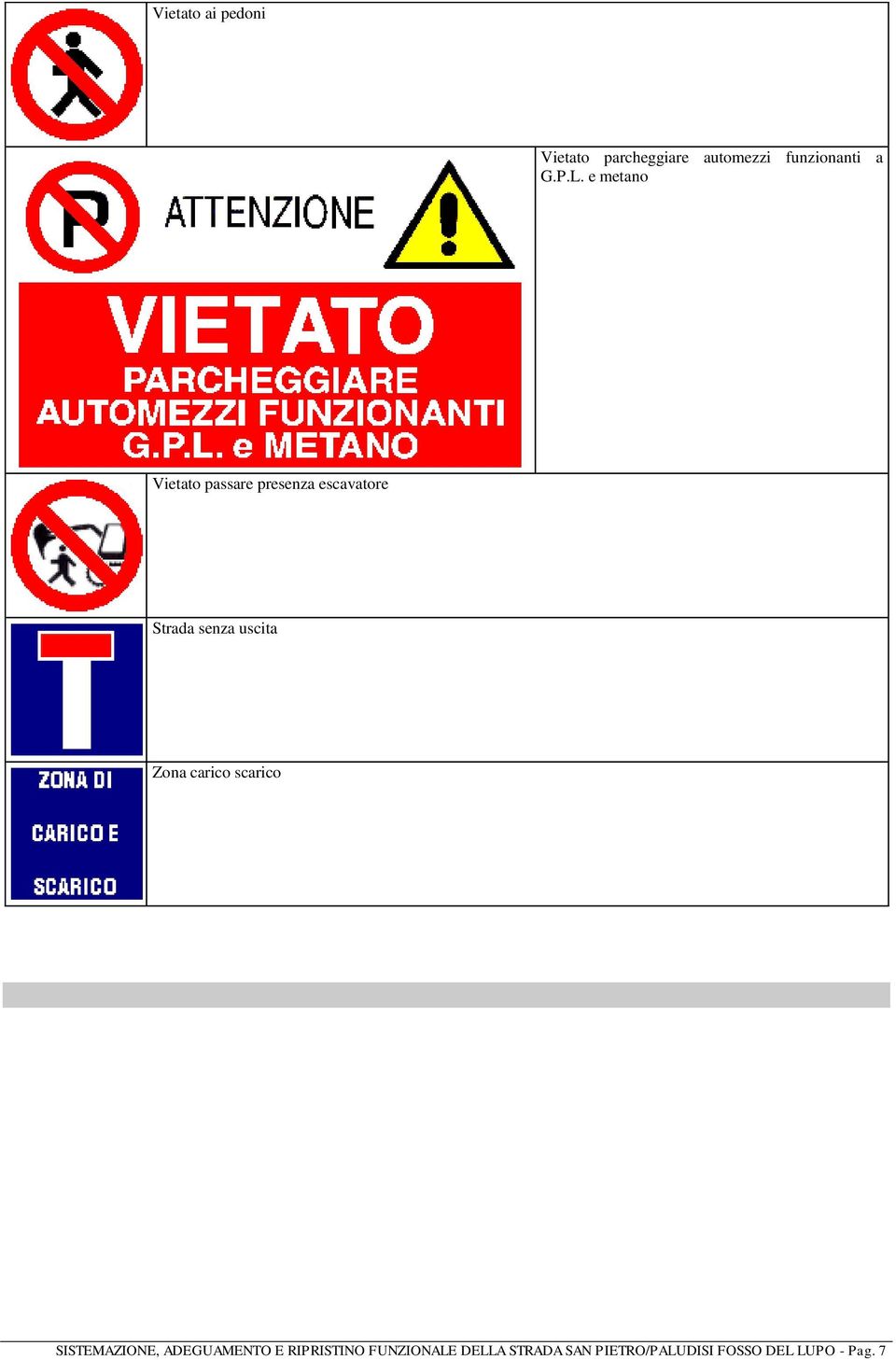 uscita Zona carico scarico SISTEMAZIONE, ADEGUAMENTO E RIPRISTINO