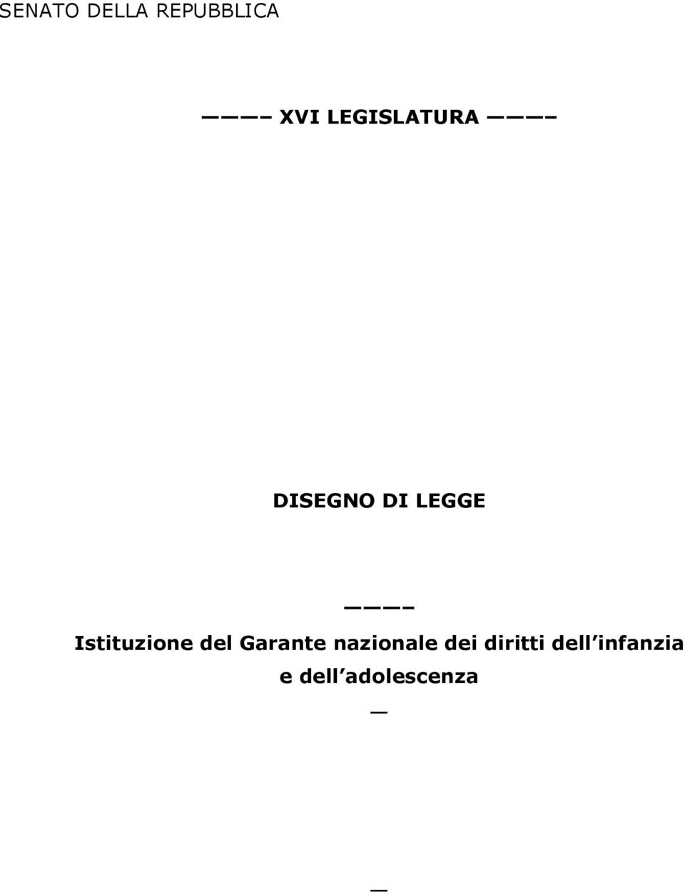 Istituzione del Garante nazionale