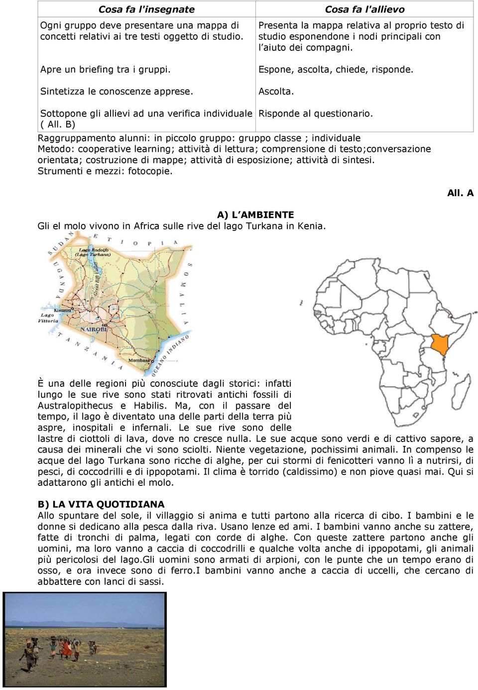 Sottopone gli allievi ad una verifica individuale ( All. B) Risponde al questionario.