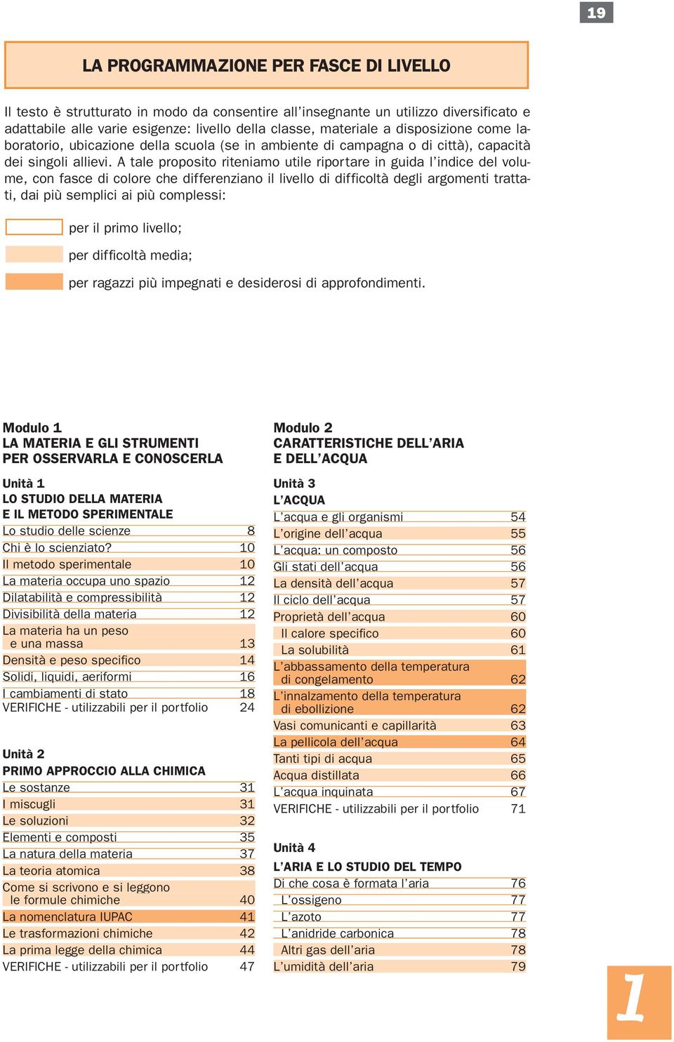 A tale proposito riteniamo utile riportare in guida l indice del volume, con fasce di colore che differenziano il livello di difficoltà degli argomenti trattati, dai più semplici ai più complessi: