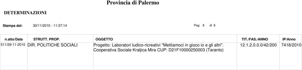 "Mettiamoci in gioco io e gli altri". 12.1.2.0.