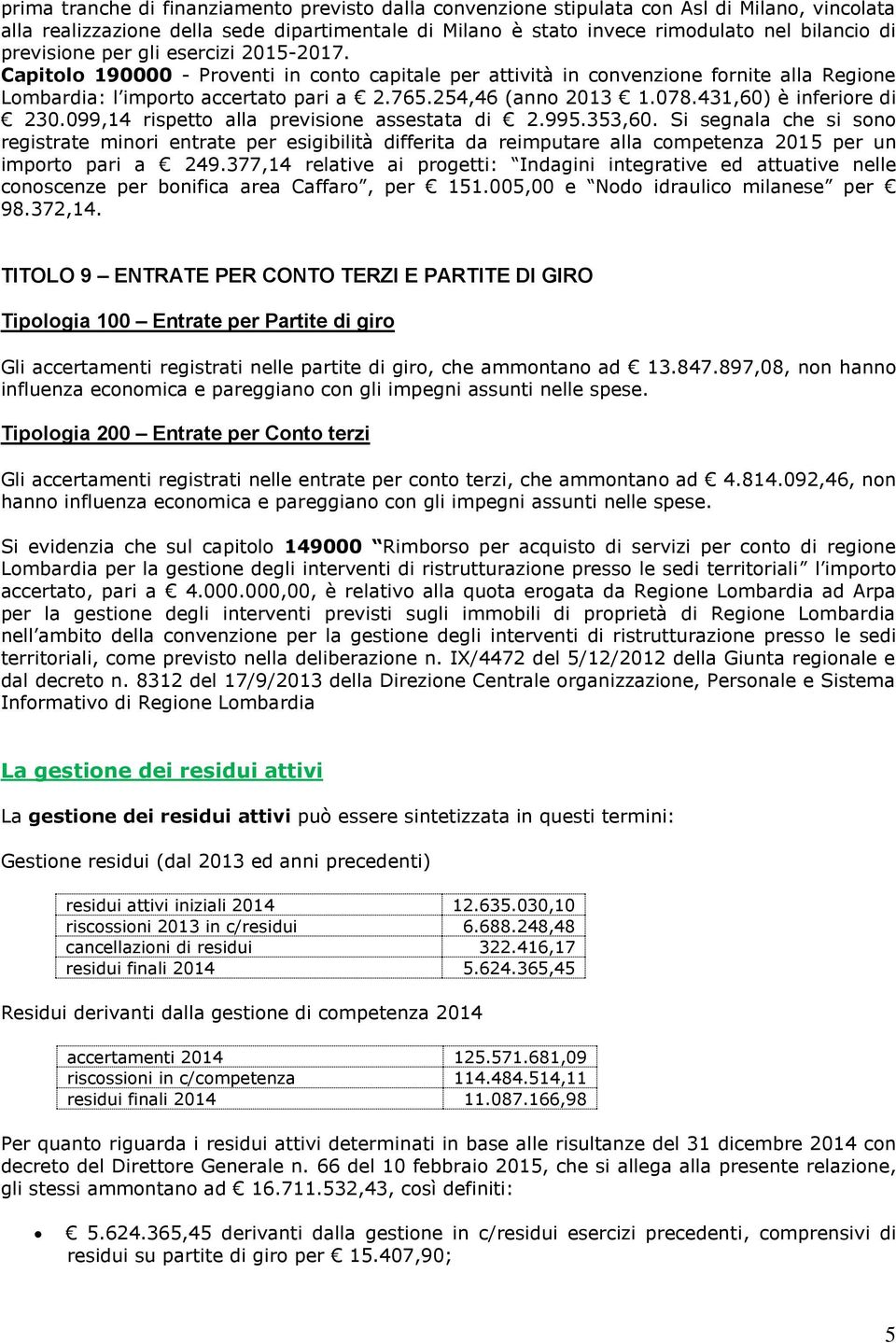 078.431,60) è inferiore di 230.099,14 rispetto alla previsione assestata di 2.995.353,60.