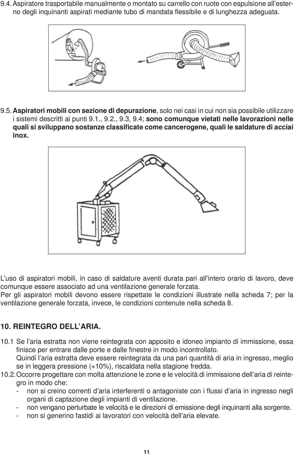 4; sono comunque vietati nelle lavorazioni nelle quali si sviluppano sostanze classificate come cancerogene, quali le saldature di acciai inox.