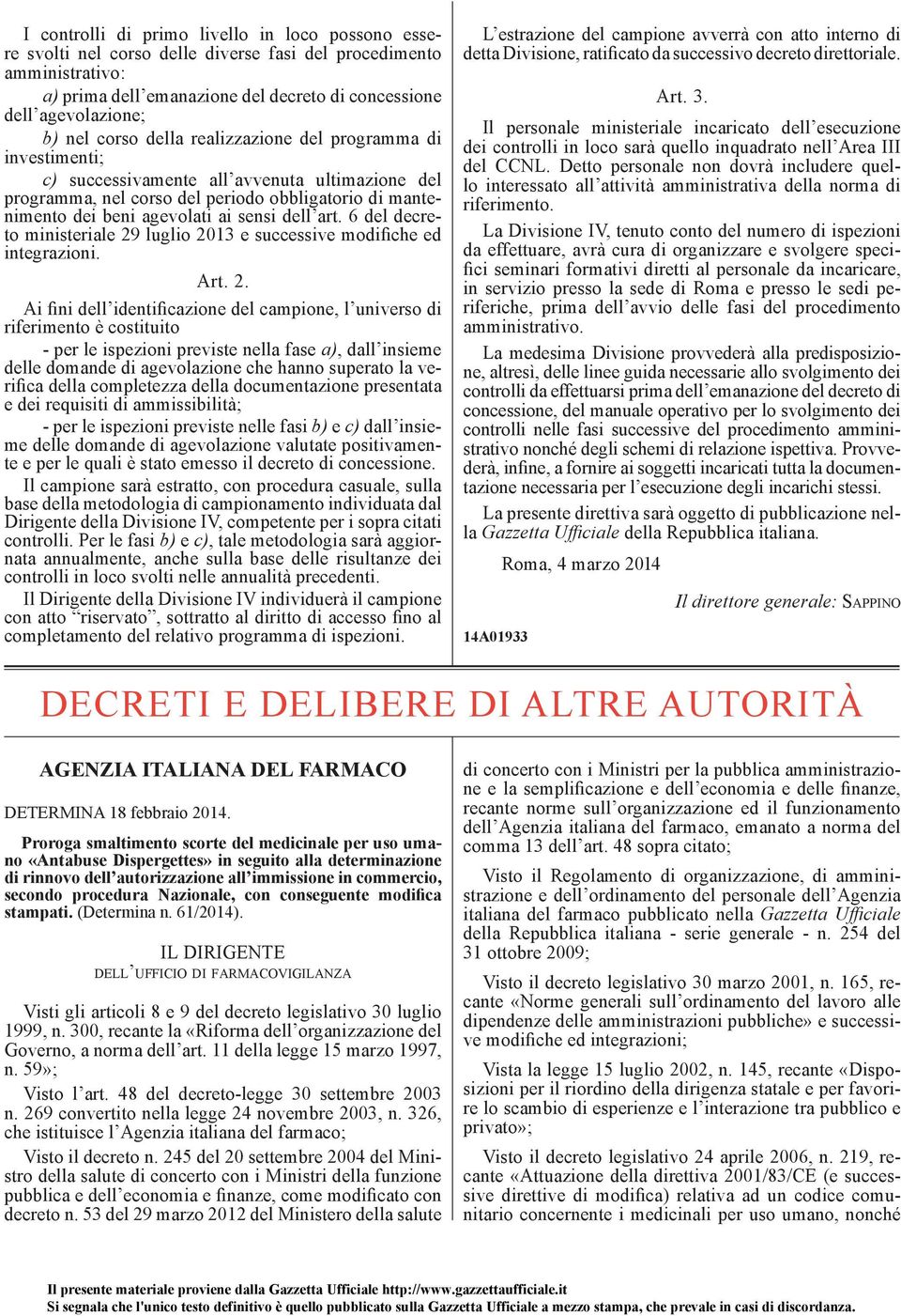 art. 6 del decreto ministeriale 29