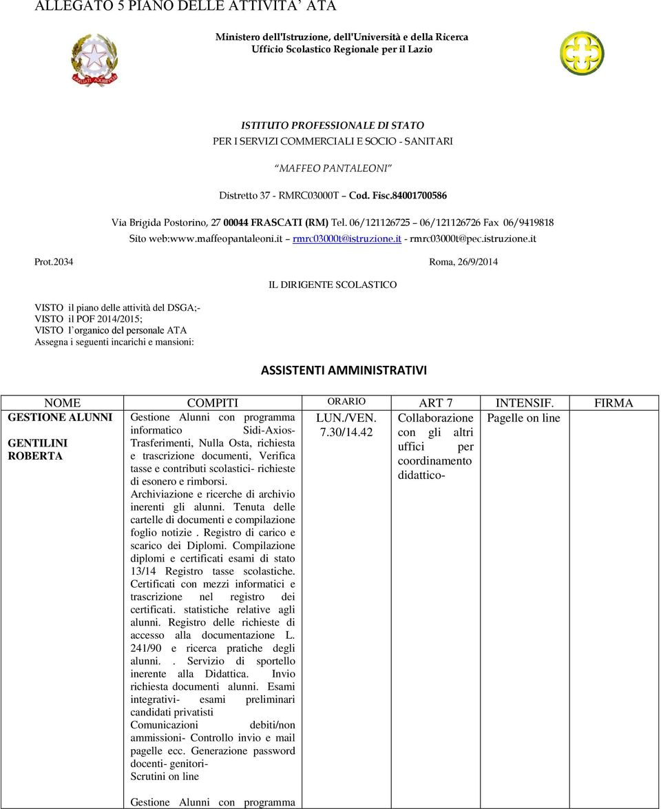 maffeopantaleoni.it rmrc03000t@istruzione.it - rmrc03000t@pec.istruzione.it Prot.