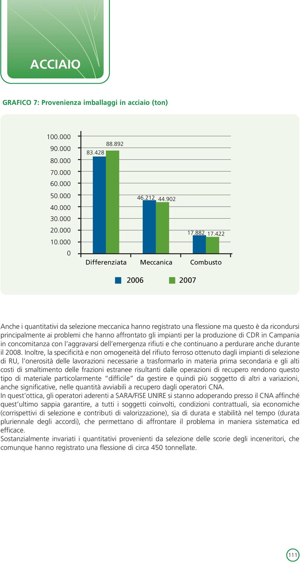 impianti per la produzione di CDR in Campania in concomitanza con l aggravarsi dell emergenza rifiuti e che continuano a perdurare anche durante il 2008.