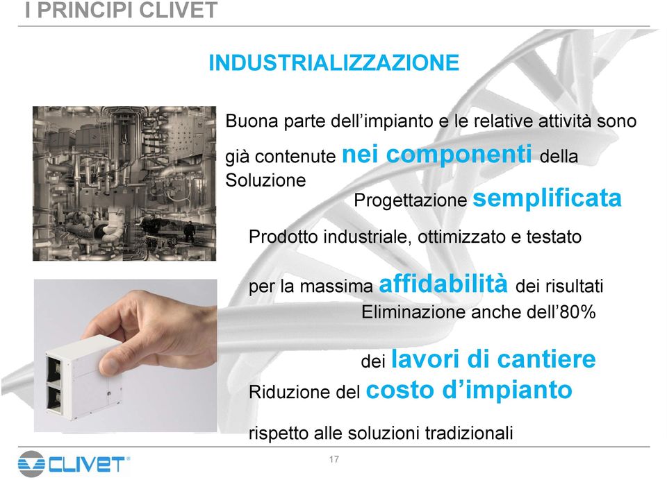 industriale, ottimizzato e testato per la massima affidabilità dei risultati Eliminazione