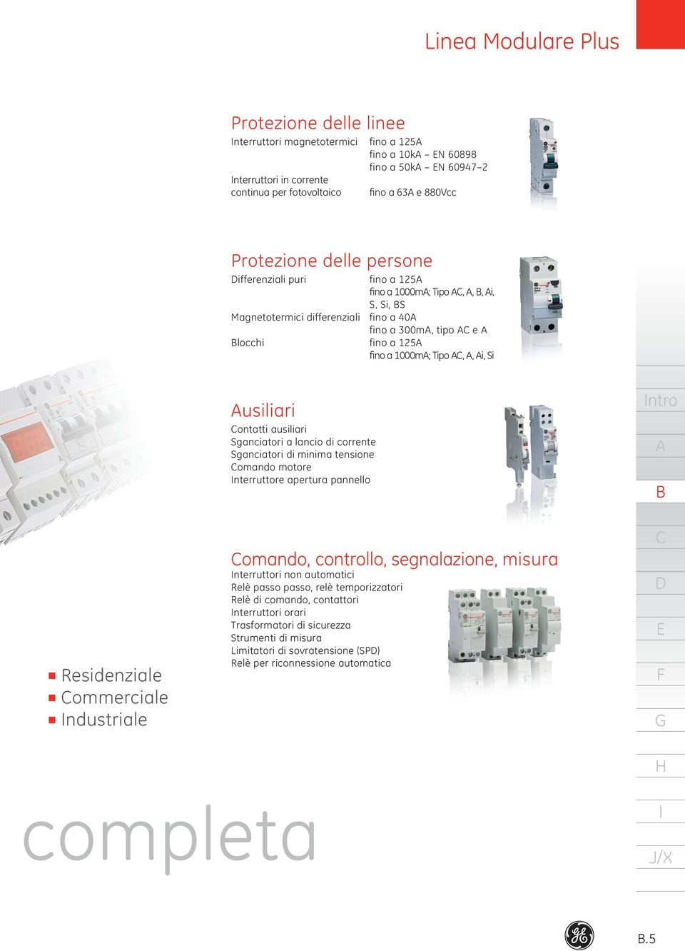 a lancio di corrente Sganciatori di minima tenone omando motore nterruttore apertura pannello Redenziale ommerciale ndustriale omando, controllo, segnalazione, misura nterruttori non