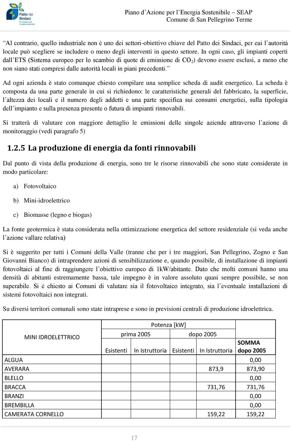 precedenti. Ad ogni azienda è stato comunque chiesto compilare una semplice scheda di audit energetico.