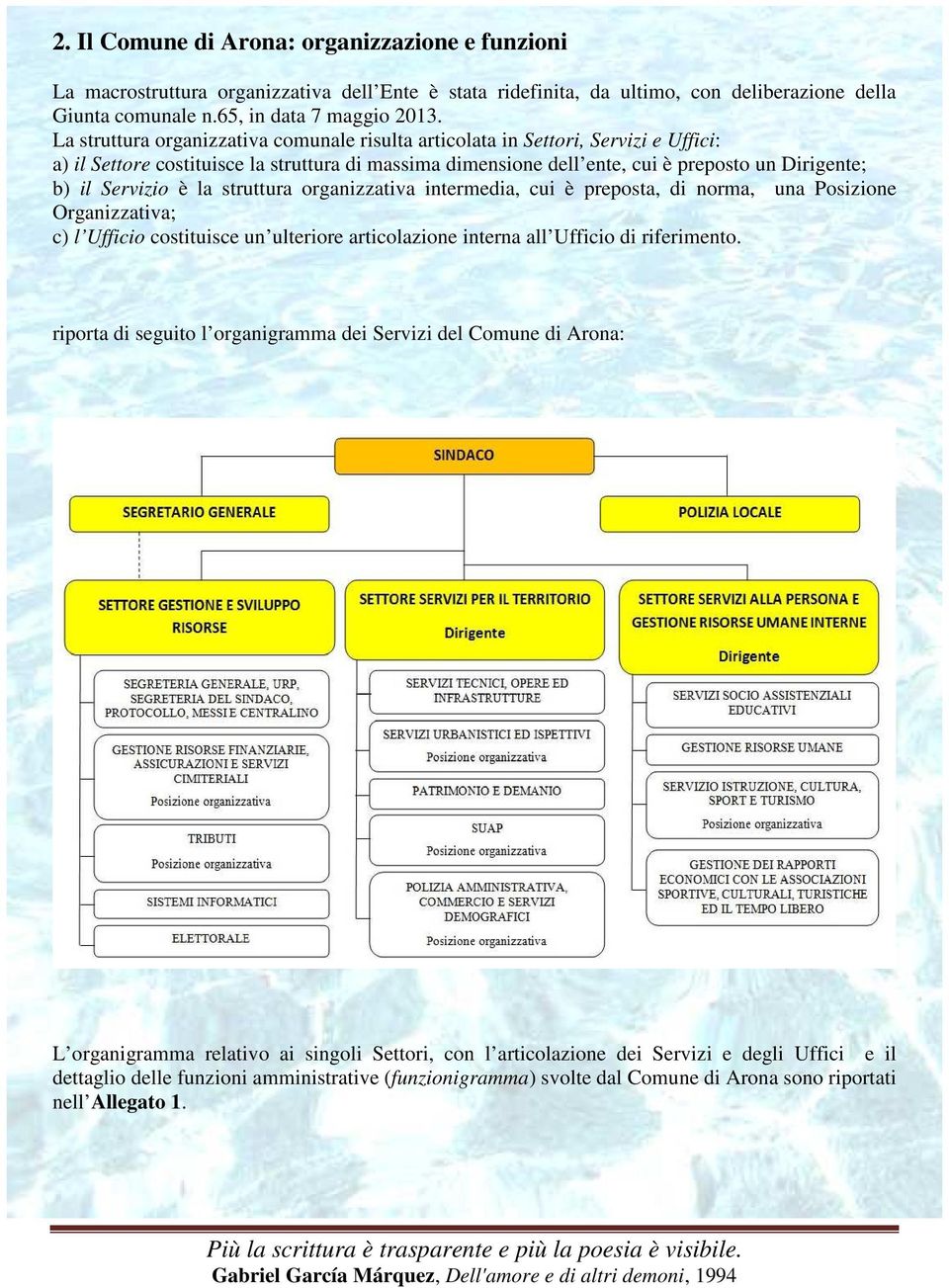 Servizio è la struttura organizzativa intermedia, cui è preposta, di norma, una Posizione Organizzativa; c) l Ufficio costituisce un ulteriore articolazione interna all Ufficio di riferimento.