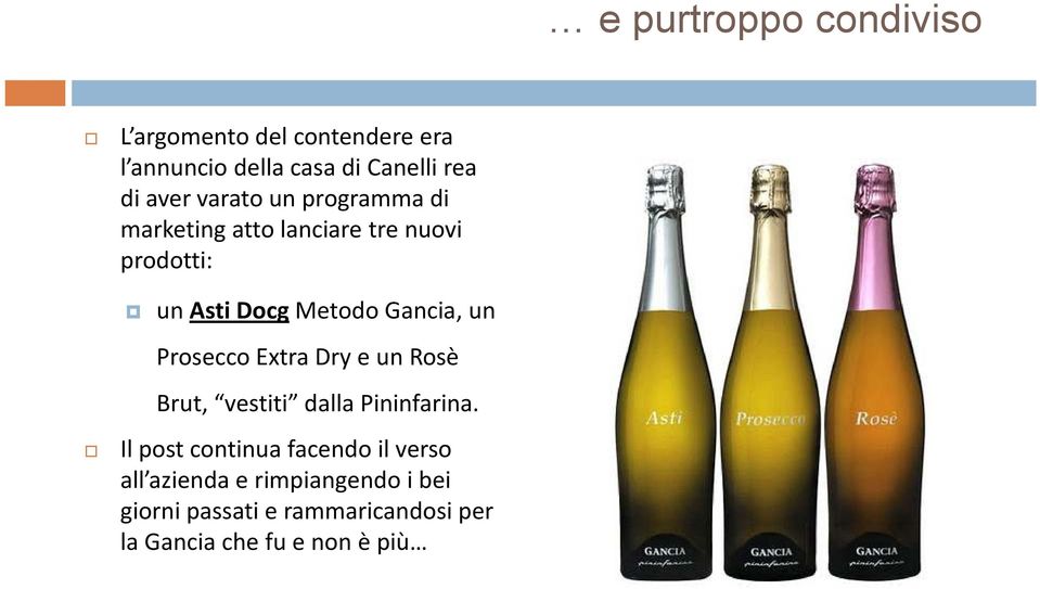 Gancia, un Prosecco Extra Dry e un Rosè Brut, vestiti dalla Pininfarina.