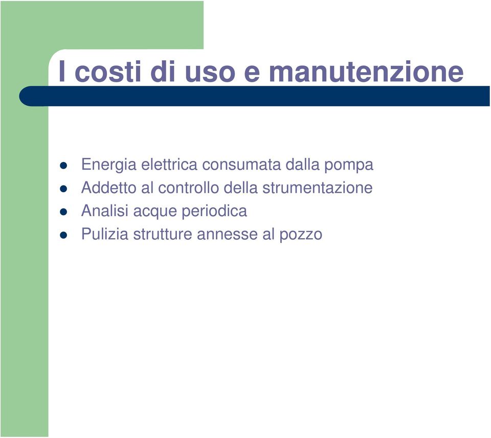 controllo della strumentazione Analisi