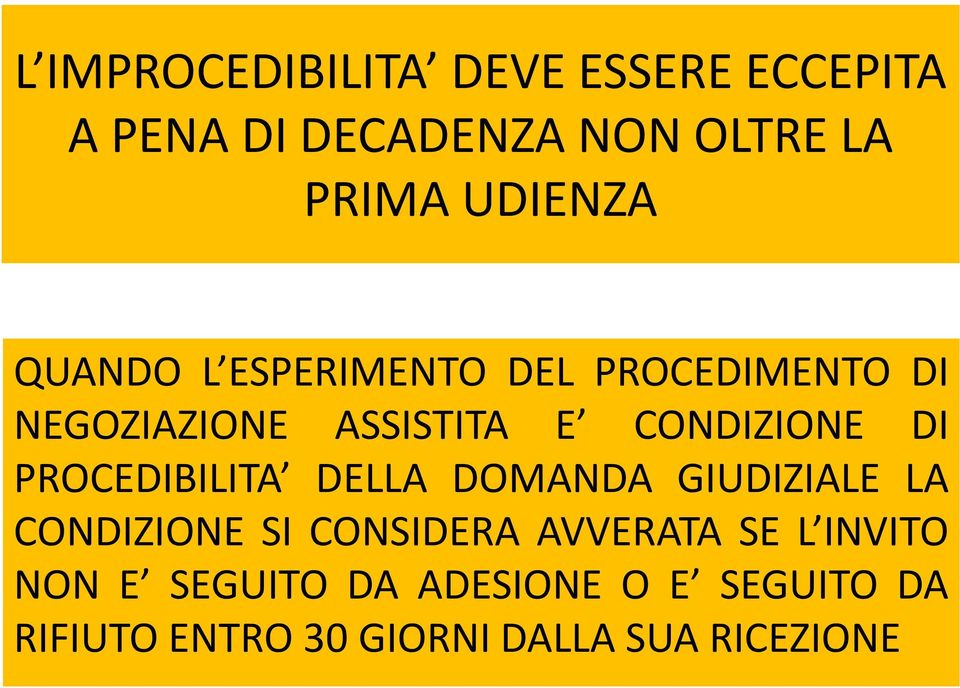 DI PROCEDIBILITA DELLA DOMANDA GIUDIZIALE LA CONDIZIONE SI CONSIDERA AVVERATA SE L