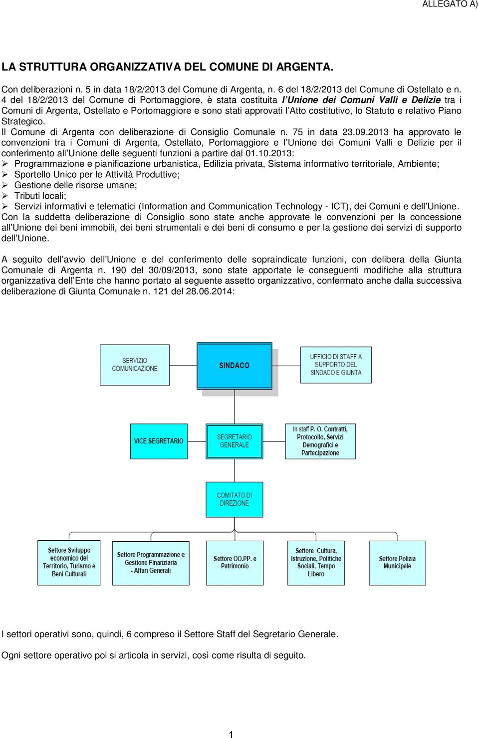 Statuto e relativo Piano Strategico. Il Comune di Argenta con deliberazione di Consiglio Comunale n. 75 in data 23.09.