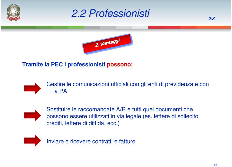 comunicazioni ufficiali con gli enti di previdenza e con la PA Sostituire le raccomandate