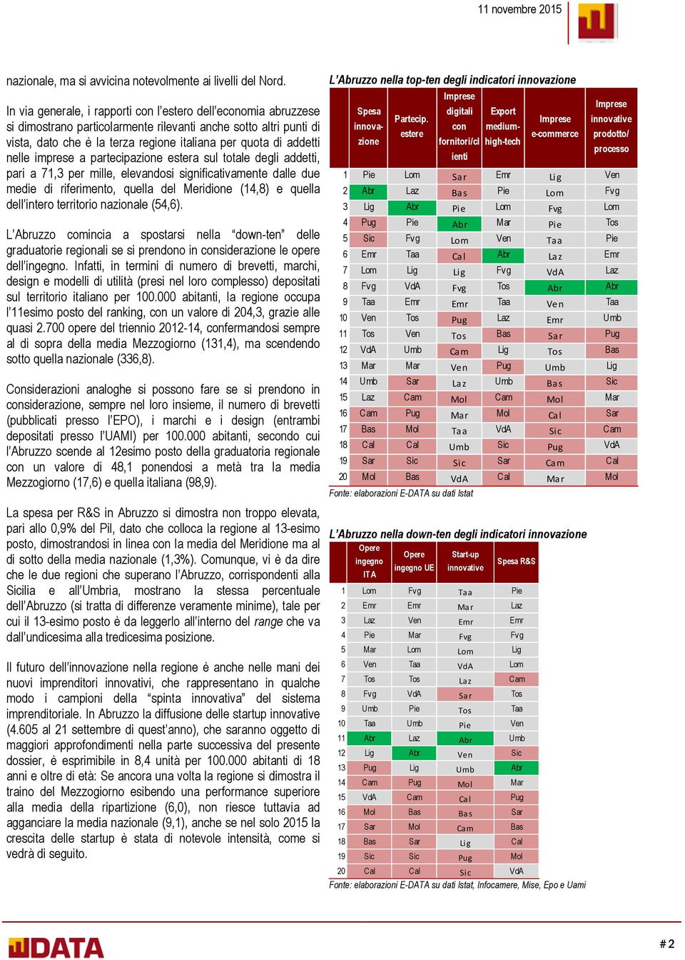 nelle imprese a partecipazione estera sul totale degli addetti, pari a 71,3 per mille, elevandosi significativamente dalle due medie di riferimento, quella del Meridione (14,8) e quella dell intero