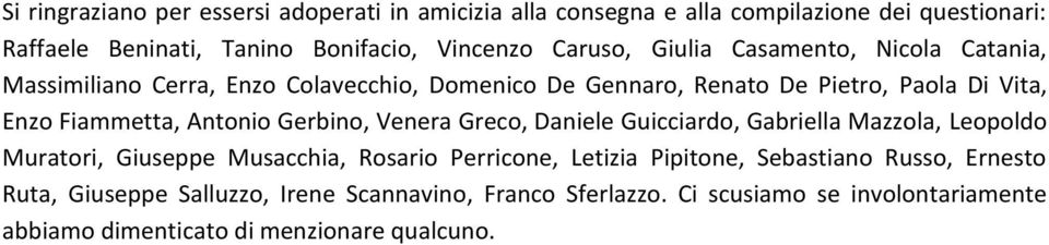 Antonio Gerbino, Venera Greco, Daniele Guicciardo, Gabriella Mazzola, Leopoldo Muratori, Giuseppe Musacchia, Rosario Perricone, Letizia Pipitone,