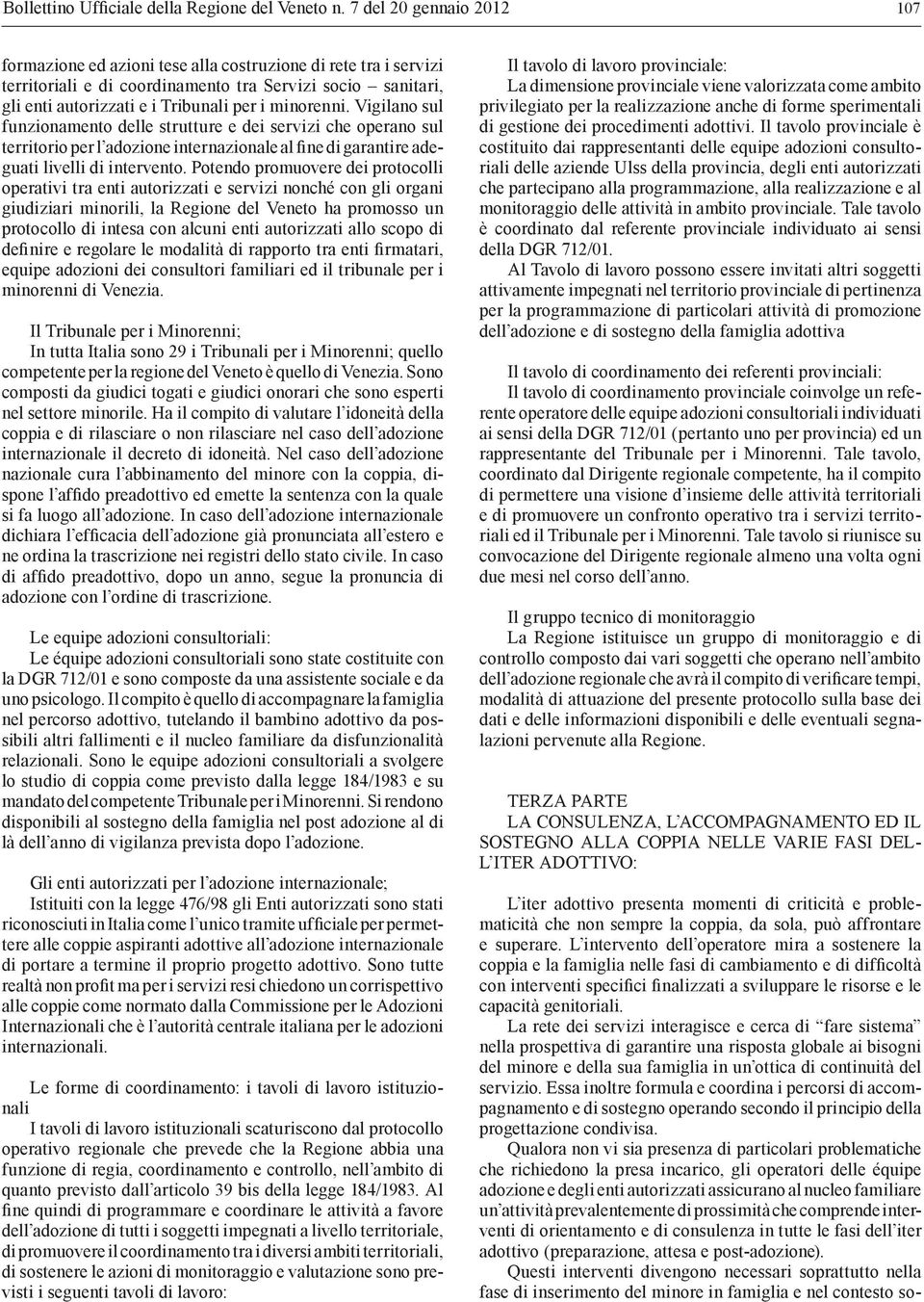 minorenni. Vigilano sul funzionamento delle strutture e dei servizi che operano sul territorio per l adozione internazionale al fine di garantire adeguati livelli di intervento.